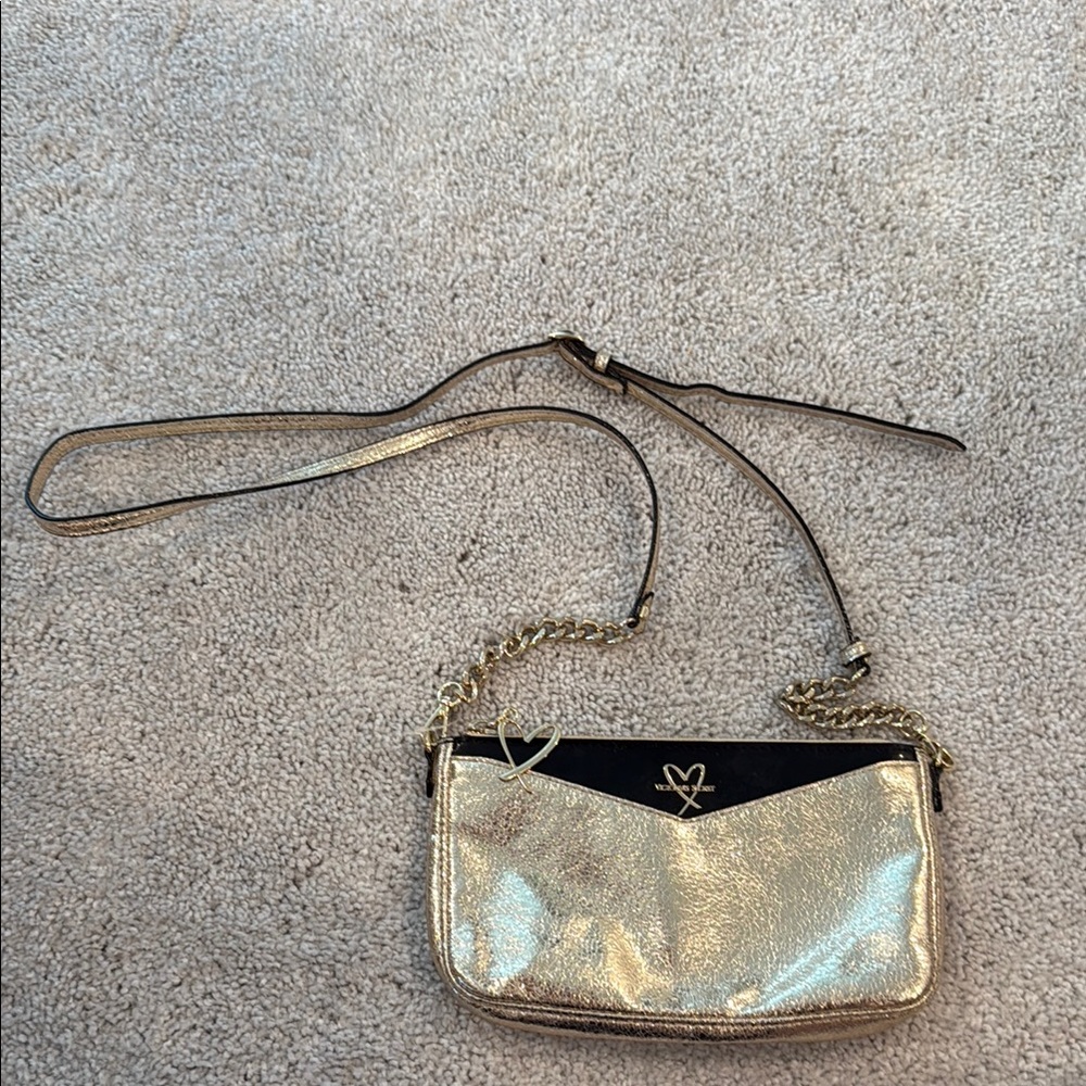 Victoria’s Secret Black and Gold Crossbody Bag